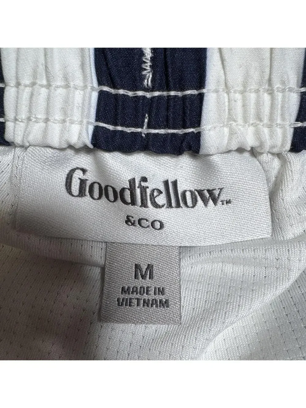 Goodfellow Blue & White Striped Swim Shorts Trunks UPF 50+ Mens M NWT NEW